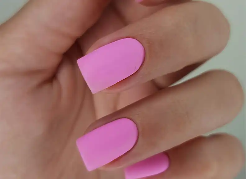 pink square press-on nails