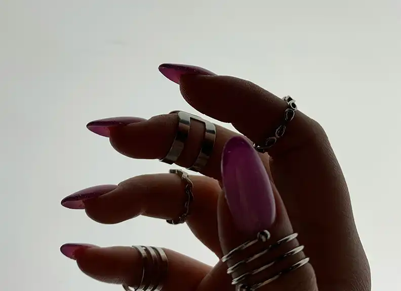 Pink French tip nails